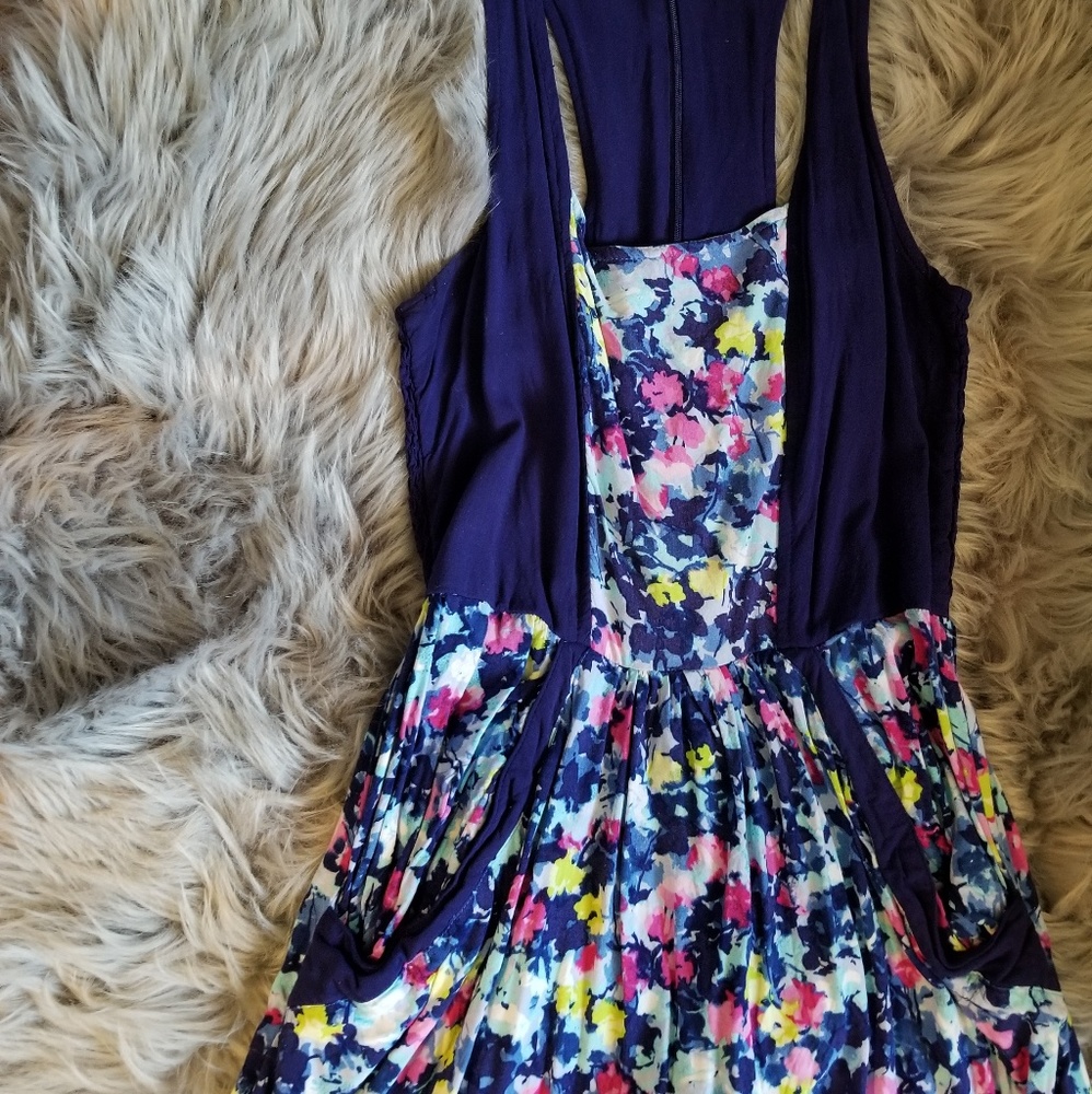 SALE! Xhilaration Navy Blue Floral Dress